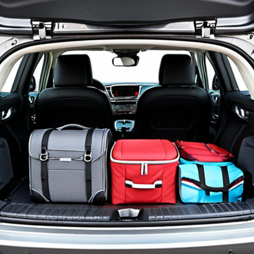 Home 25 **
A spacious and well-organized Kia Ceed SW trunk, packed with luggage for a family vacation. Visible are luggage pieces neatly arranged, utilizing hooks and nets to secure items. Include adjustable dividers to optimize space. The overall impression is one of efficiency and thoughtful design. Focus on the details that showcase the smart trunk features.
**