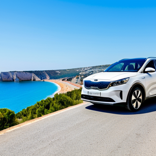 Home 9 **
"Kia EV9 parked on a scenic overlook near the Algarve coast, fully clothed family admiring the view, modest attire, clear blue sky, safe for work, perfect anatomy, natural proportions, professional automotive photography, appropriate content, family-friendly."
**