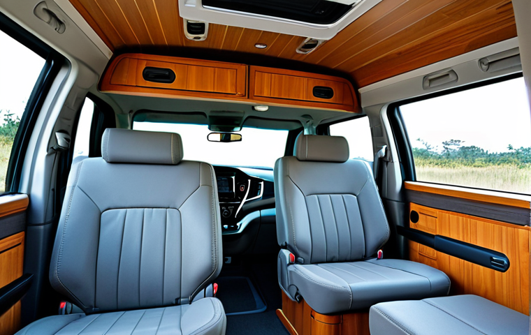 Cozy Interior**

"Kia Carnival interior converted into a campervan, warm lighting, wood paneling, comfortable bed, small kitchen area, safe for work, appropriate content, fully clothed, modest, professional, perfect anatomy, correct proportions, natural pose, well-formed hands, proper finger count, natural body proportions."

**