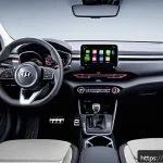 Home 23 기아 모닝의 실내 편의 사양 - Interior view of a compact modern car showcasing the 2024 Kia Morning’s dashboard with sleek black g...